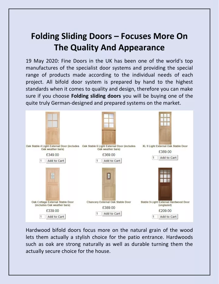 folding sliding doors focuses more on the quality