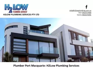 Plumber Port Macquarie: H2Low Plumbing Services