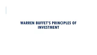 warren buffet s principles of investment