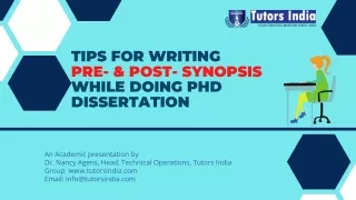 tips for writing pre post synopsis while doing