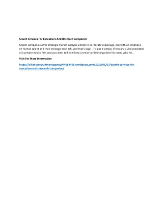 search services for executives and research