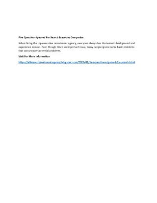 five questions ignored for search executive