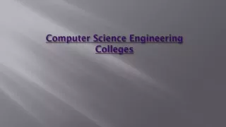 Computer Science Engineering Colleges