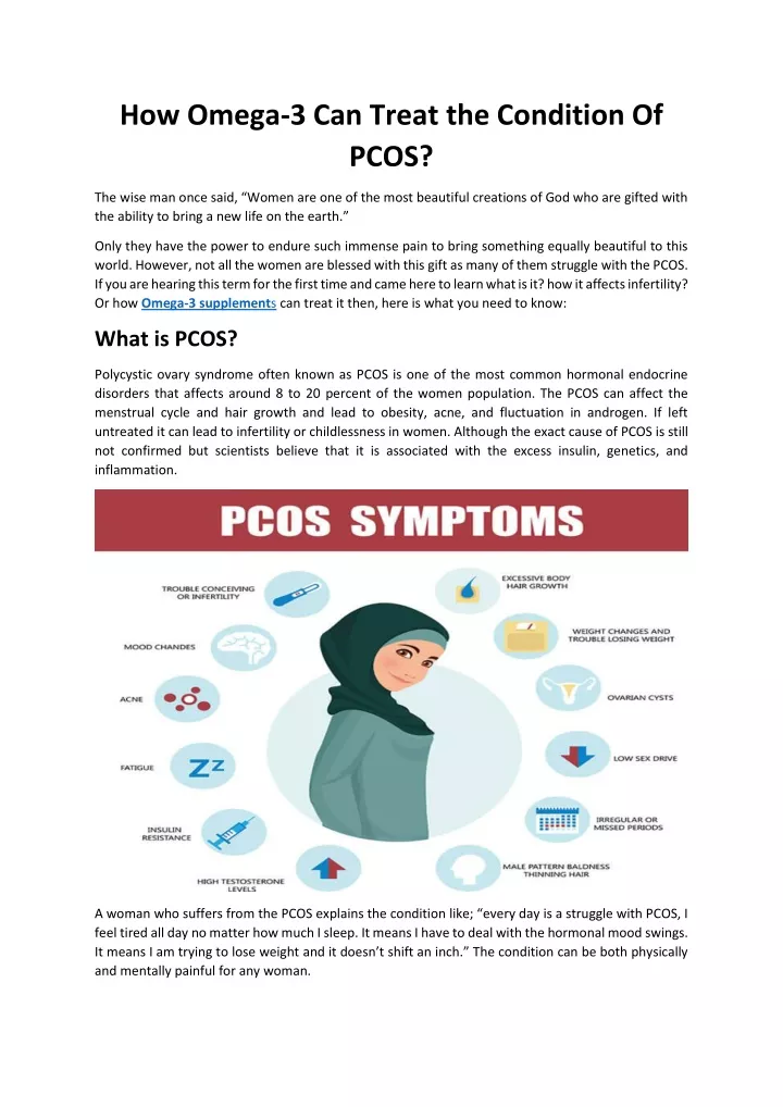 how omega 3 can treat the condition of pcos