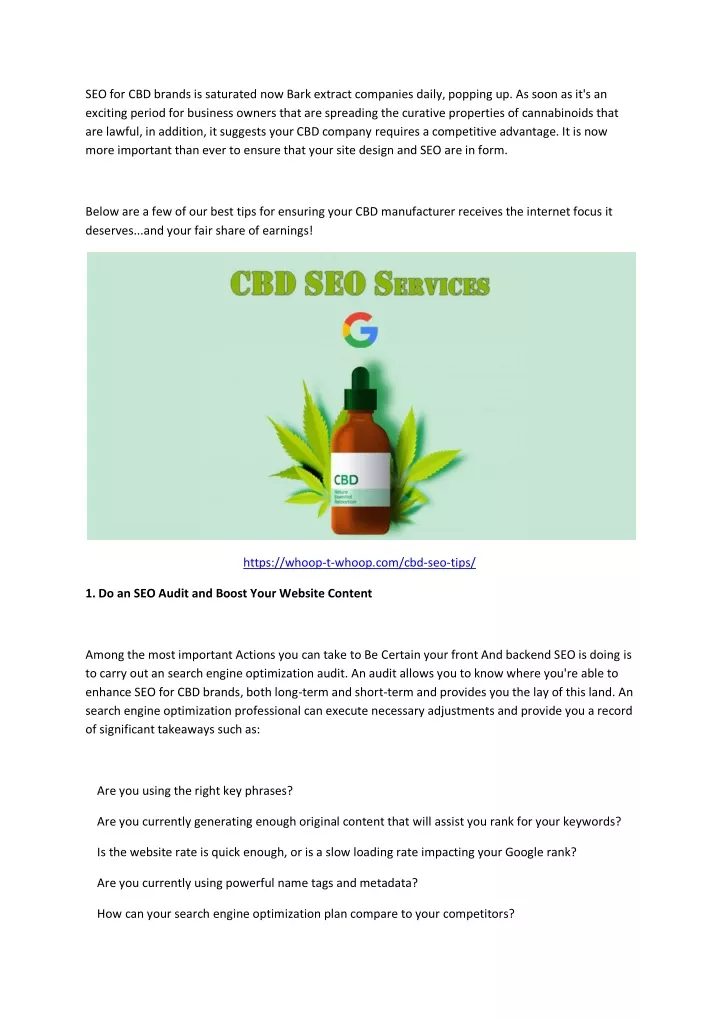 seo for cbd brands is saturated now bark extract