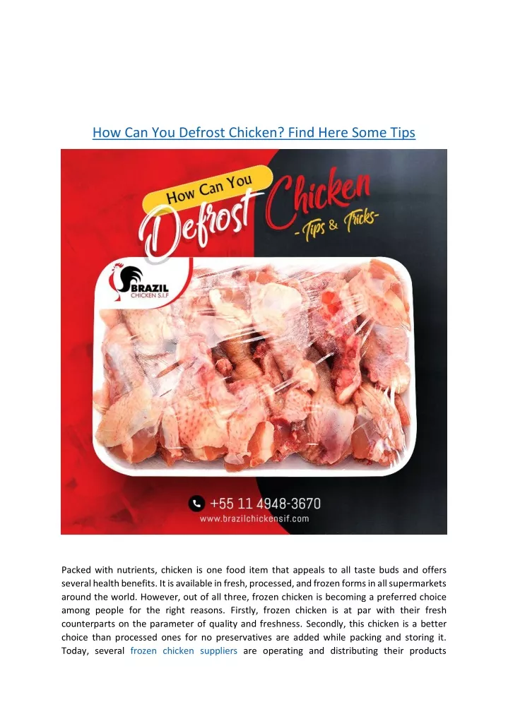 how can you defrost chicken find here some tips