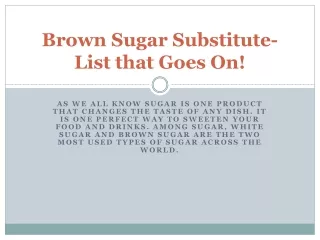Brown sugar substitute