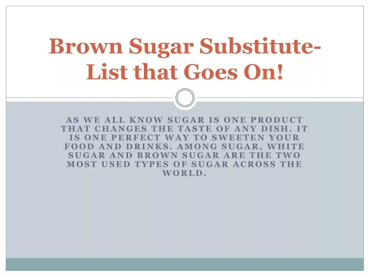 brown sugar substitute list that goes on