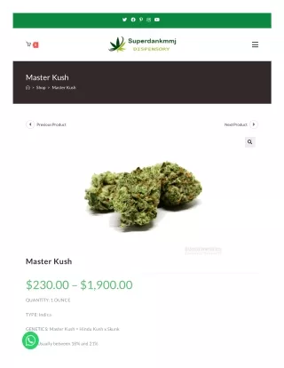 Buy Masterkush Online - Superdankmmjdispensory