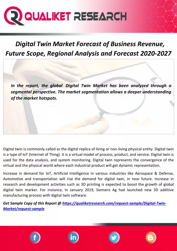 digital twin market forecast of business revenue