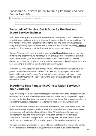 panasonic ac service @9266608882 panasonic