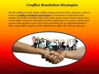 Conflict Resolution Strategies