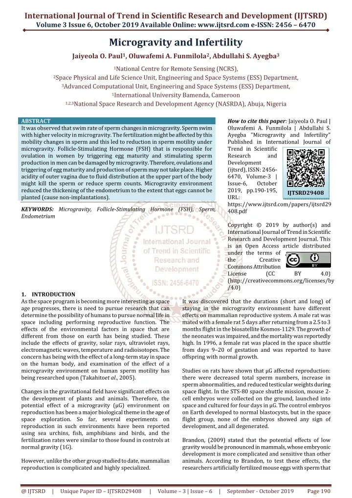 international journal of trend in scientific