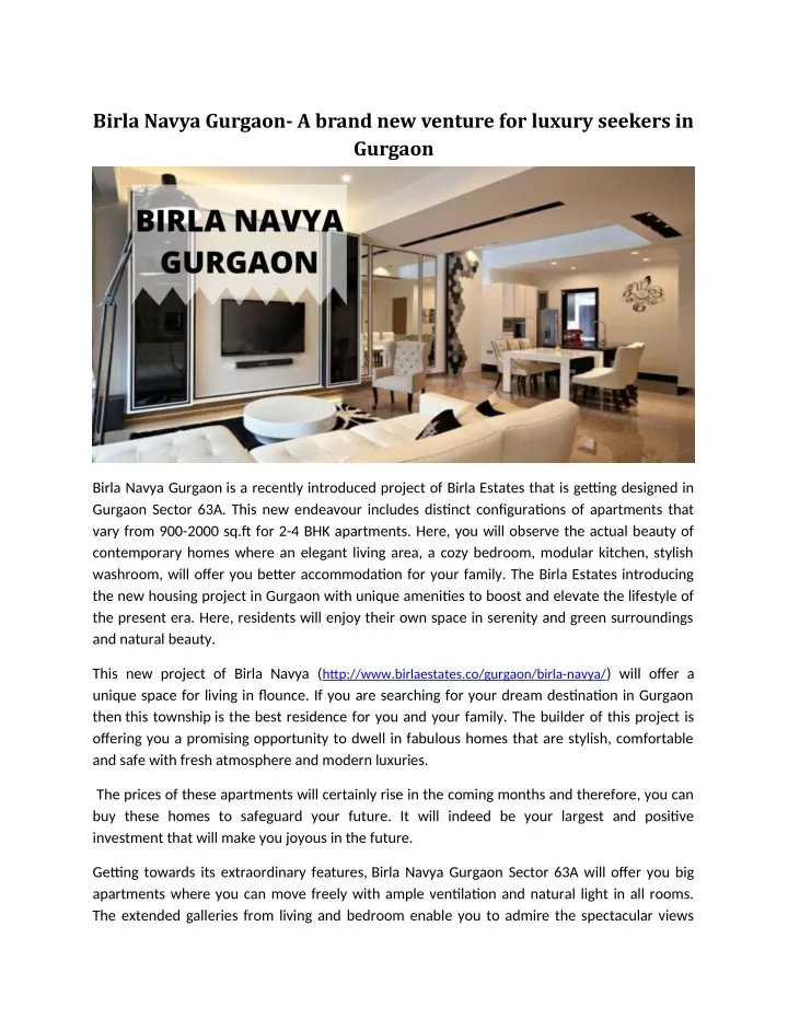 birla navya gurgaon a brand new venture