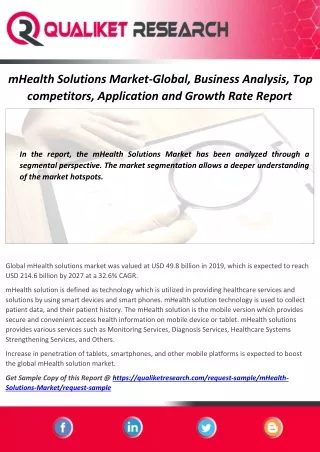 mhealth solutions market global business analysis