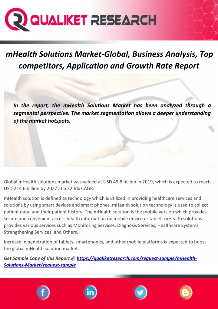 mhealth solutions market global business analysis