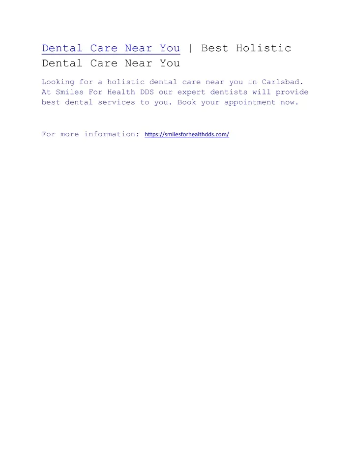 dental care near you best holistic dental care