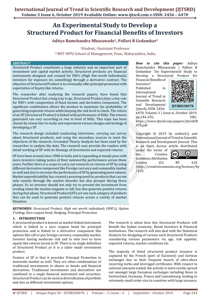 international journal of trend in scientific