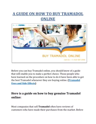 A GUIDE ON HOW TO BUY TRAMADOL ONLINE