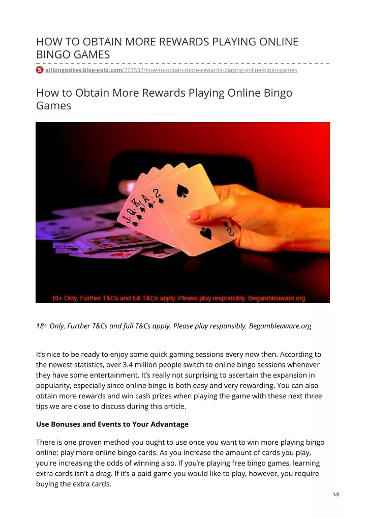 how to obtain more rewards playing online bingo