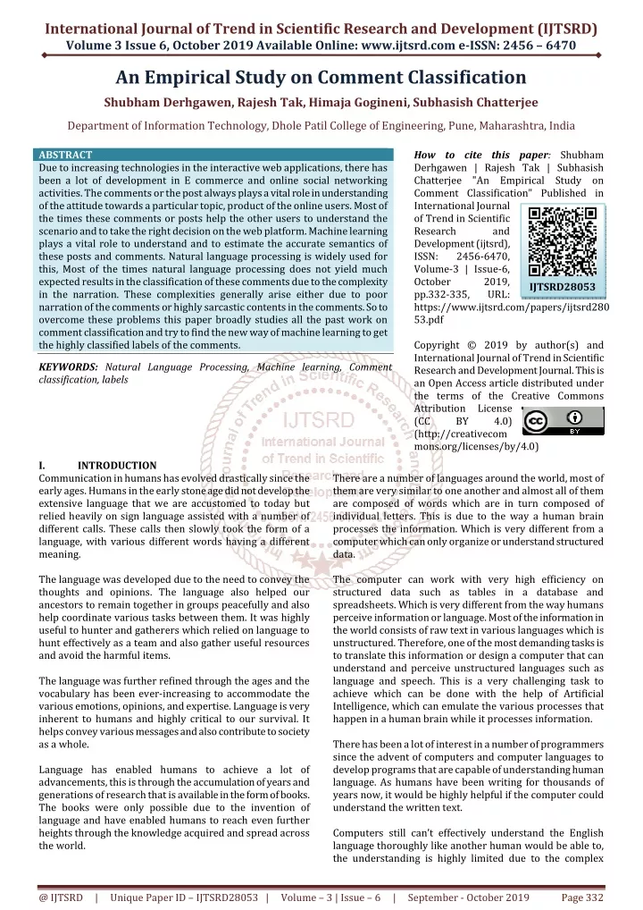 international journal of trend in scientific