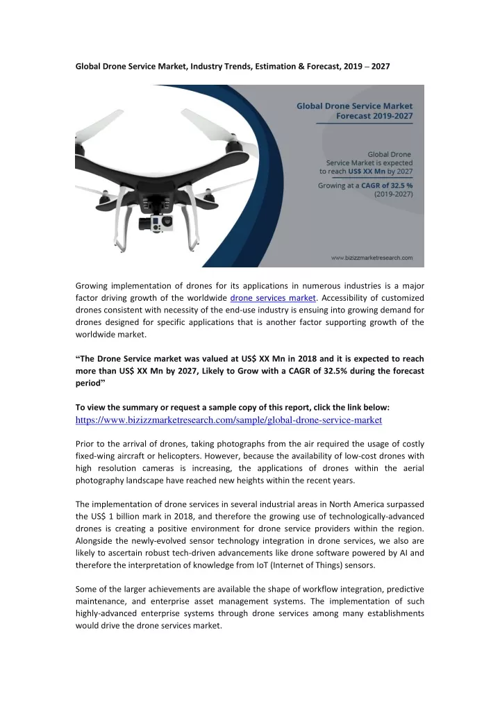 global drone service market industry trends
