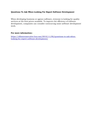 questions to ask when looking for expert software