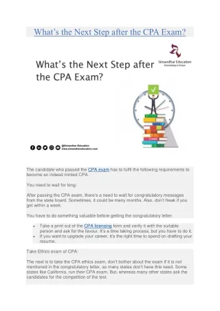What’s the Next Step after the CPA Exam?