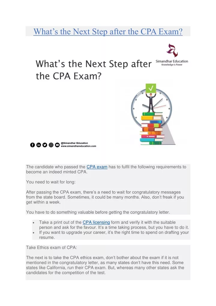 what s the next step after the cpa exam