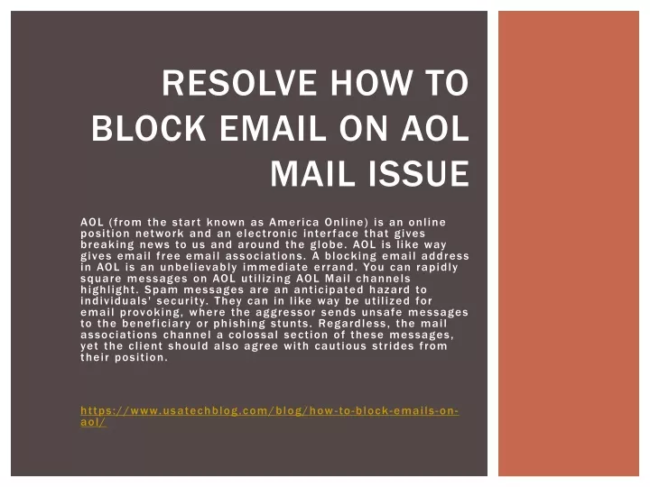 resolve how to block email on aol mail issue