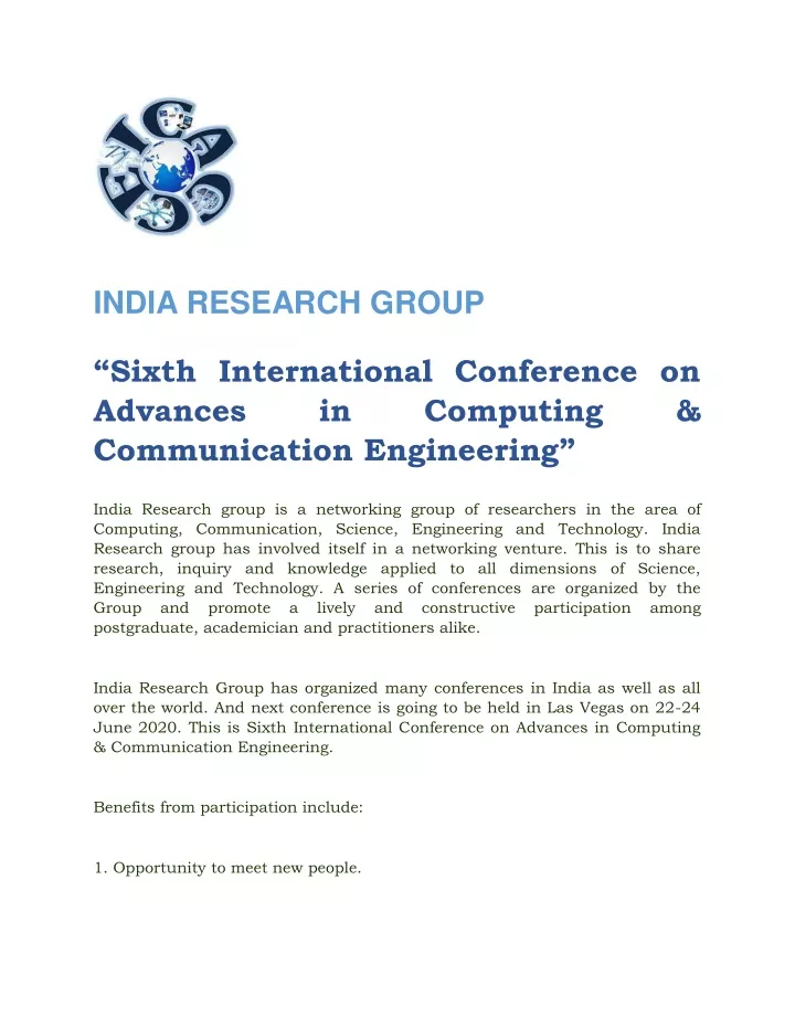 india research group sixth international