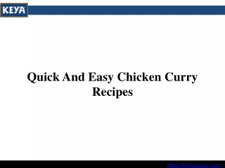 quick and easy chicken curry recipes