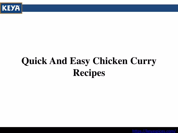 quick and easy chicken curry recipes