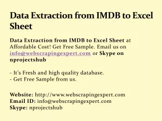 data extraction from imdb to excel sheet