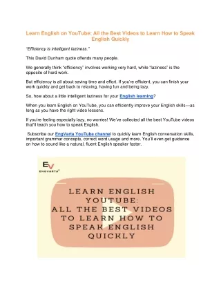 learn english on youtube all the best videos