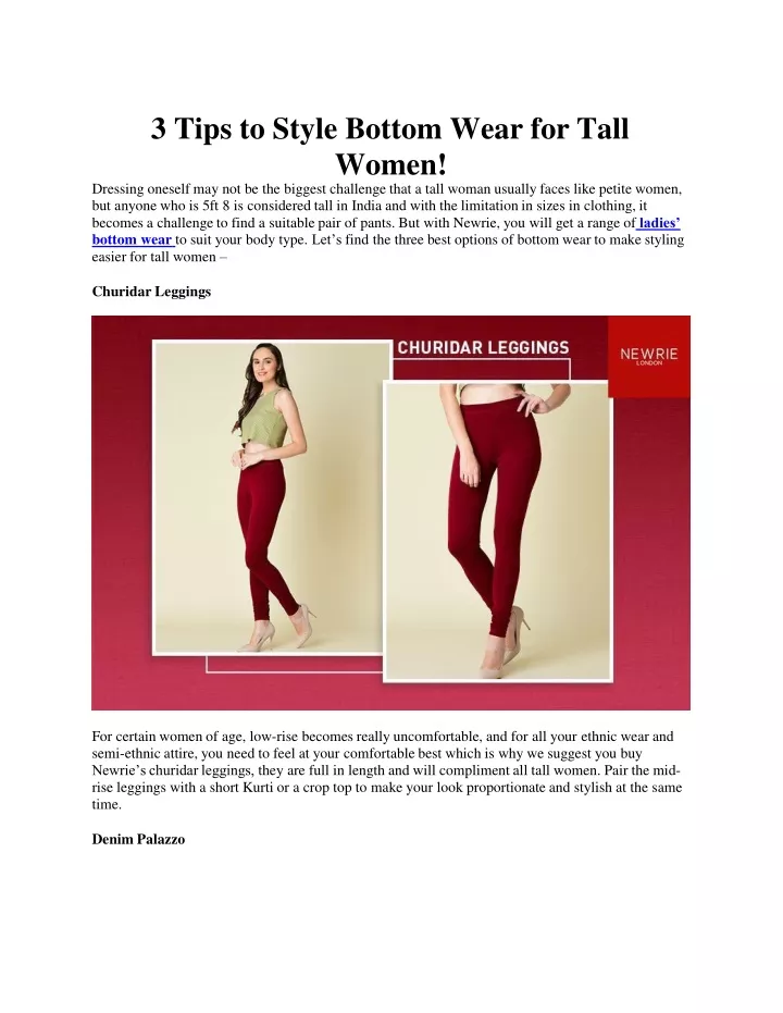 3 tips to style bottom wear for tall women