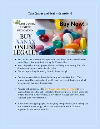 take xanax and deal with anxiety