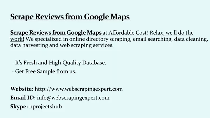 scrape reviews from google maps