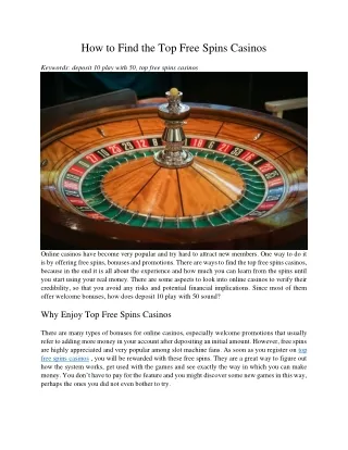 how to find the top free spins casinos