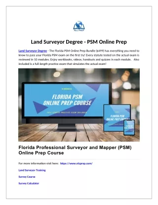 Land Surveyor Degree - PSM Online Prep