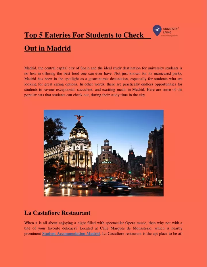 top 5 eateries for students to check