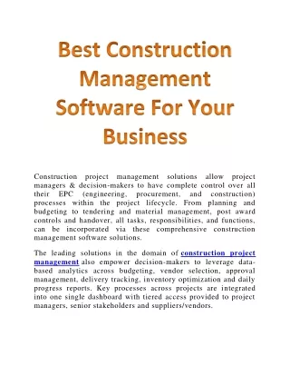 Best Construction Management Software For Your Business