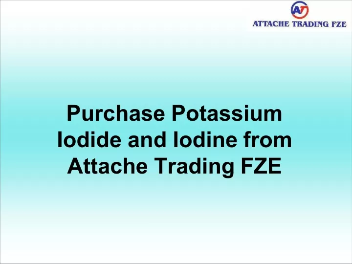purchase potassium iodide and iodine from attache