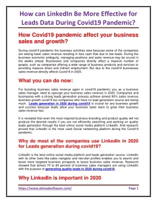 how can linkedin be more effective for leads data