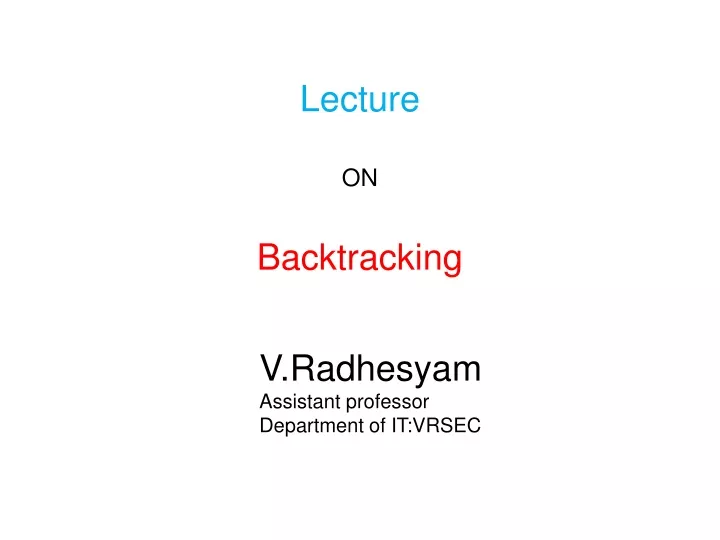 lecture on backtracking