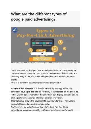 What are the different types of google paid advertising?