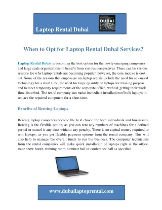 laptop rental dubai