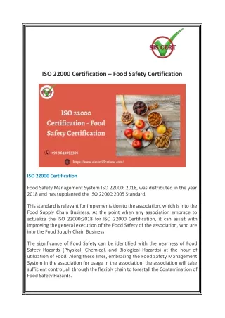 PPT Types of Food Safety Certification: Choosing the Right Standard