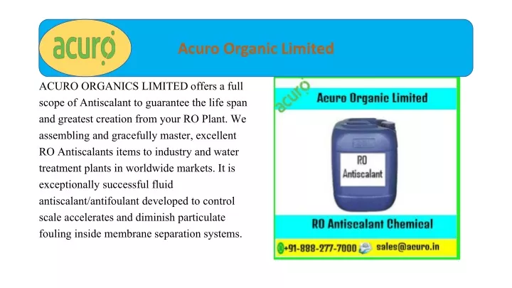 acuro organic limited