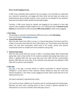 how to create engaging surveys a crm survey